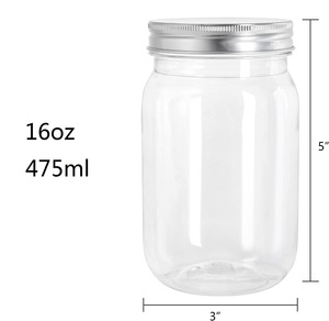 Bán Sỉ Lọ Mason Nhựa Dùng Một Lần Không Chứa Bpa Miệng Rộng 500Ml 16Oz Lọ Hoa Mason Bằng Nhựa Có Nắp Đậy Và Ống Hút - Product Image 3