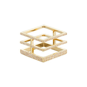 MyMuyu Fashion Creative Hollow Geometric Scarf Buckle Gold Square Decorative Brooch Durable Niche High End - Product Image 5