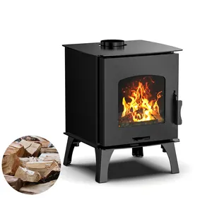 Kualitas tinggi harga pabrik baja hitam dapat disesuaikan udara masuk kompor kayu dalam ruangan/RV kecil Eropa pembakar kayu kompor & perapian