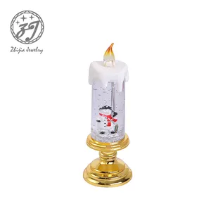 Fashion resin craft Christmas candle glitter decoration LED glitter lamp festival party gift Christmas candle lamp