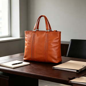 Bolso Tote Extra Grande con Asas Dobles y Detalles Metálicos Plateados para el Trabajo y Uso Diario - Product Image 4