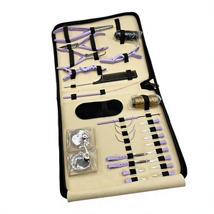 Professional Hair Extension Tool Kit with Zipper Case Pliers, <b>Needle</b> <b>Threader</b>, Hair Clips, Loops & Weaving Thread Set for Salon - Product Image 2