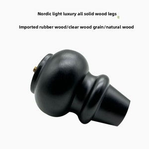 <span class=keywords><strong>Patas</strong></span> de Muebles en Forma de Calabaza de <span class=keywords><strong>Roble</strong></span> para Sofá, Mueble de TV, <span class=keywords><strong>Mesa</strong></span> de Centro, Cama - Diseño Minimalista Italiano, Color Negro, Tornillo M8, Pintado con Spray - Product Image 2