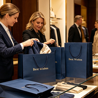 Sacs Cadeaux Haut de Gamme en Papier Doré en Gros, Sacs de Shopping Personnalisables pour Boutiques de Montres et Vêtements avec Logo Disponible