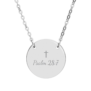 Collar de Mujer con Cruz Bíblica Grabada en Acero Inoxidable con Baño PVD, Joyería Personalizada con Mensaje Religioso, Joyería Motivacional - Product Image 2