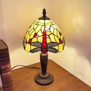 Lámpara de Mesa de Estilo Americano Campestre, Iluminación Tiffany, Diseño Creativo de Libélula para Habitación de Invitados, Lectura y Escritura Junto a la Cama - Product Image 4