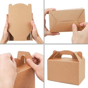 Cajas de Comida Coreana para Llevar, Cajas de Cartón para Papas Fritas, Hamburguesas, Comida Rápida, Cajas de Embalaje para Picnic, Cajas de Cartón Kraft con Asa para Galletas - Product Image 5