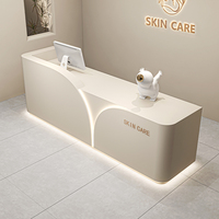 Bureau d'accueil crème moderne minimaliste pour magasin de vêtements pour femmes peinture au four Salon de beauté réception caissier comptoir Bar