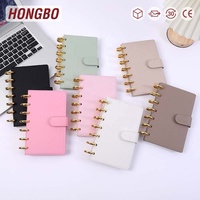 Organiseur Hongbo multi-couleurs A6 à reliure à disques, avec pochettes à monnaie, en cuir gaufré grainé, pour la gestion budgétaire