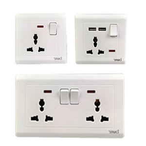 Ổ Cắm Và Công Tắc Điện 13A Sử Dụng Tại Nhà 2 <span class=keywords><strong>Gang</strong></span> Với Đèn Neon - Product Image 5