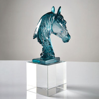 Tête de cheval en résine, sculpture animale artificielle, statue, figurines décoratives, accessoires de décoration pour le salon