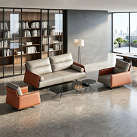 Canapé modulaire sectionnel moderne de style italien européen, 3 places, 1 place, en cuir PU pour bureau