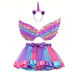 Disfraz de <span class=keywords><strong>Unicornio</strong></span> para Niñas, Falda de Arcoíris en Capas, Alas de Hada, Diadema de <span class=keywords><strong>Unicornio</strong></span> para Fiesta de Cumpleaños de <span class=keywords><strong>Princesa</strong></span>, Disfraz para Fiestas, CM025 - Product Image 5