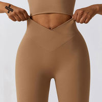 Celana Yoga High Waist Custom, Model Hip Scrunch Butt Lift, untuk Olahraga, Pengangkat Bokong, Legging Fitness Wanita, OEM ODM