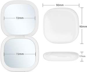 Tragbare 2-seitige wiederauf ladbare LED-Leuchten Kompakter Schmink spiegel mit Vergrößerung Handheld Cosmetic Vanity Travel Mirror - Product Image 4