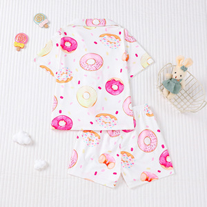 Conjunto de Pijamas para <span class=keywords><strong>Mamá</strong></span> e Hijos con Estampado de Donuts, 2 Piezas, Manga Corta, Ropa de Dormir de Verano, Antiarrugas, Suave - Product Image 3