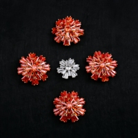 5 Buah Kancing Zirkon Tipe Payung 24Mm Kancing Manset Mantel Setelan Dekorasi Kerah Bros Kristal Aksesori Pakaian