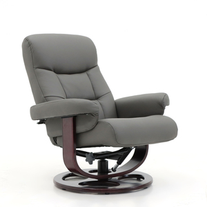 Geeksofa Leather Swivel <strong>Chair</strong> <strong>Reclinable</strong> Leisure <strong>Chair</strong> With <strong>Footstool</strong> 8 Points Vibration Massage <strong>and</strong> Heating Functions - Product Image 1