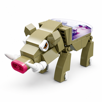 Set de 84 Bloques de Construcción de Jabalí Luminosos Personalizados, Modelo Animal 3D DIY con Parte Trasera Brillante, Ladrillos STEM, Juguete OEM de Marca Privada