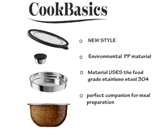 Phong cách mới Bát salad nhà đồ dùng nhà bếp bằng thép không gỉ salad trộn bát đặt với nắp đậy kín - Product Image 2