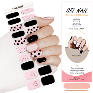 Nouvelles bandes de <span class=keywords><strong>vernis</strong></span> à ongles semi-durcis en gel, autocollants pour ongles, vente en gros, fournisseur d'usine Huizi - Product Image 5
