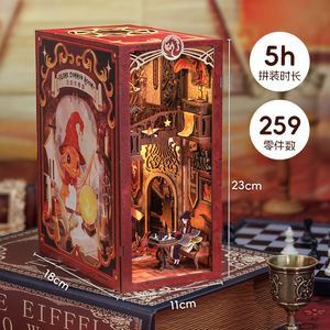 CuteBee Blazing Restroom Miniature Model Wooden DIY House Toy For Teens And Adults Architecture Puzzle <b>Building</b> <b>Block</b> Ornament - Product Image 2