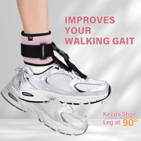 Orthèse cheville-pied à ressorts, attelle de soutien pour pied tombant avec sangle réglable en polyester respirant