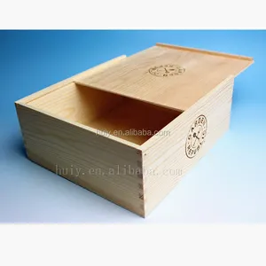 Logotipo personalizado da caixa de presente da madeira lisa da corrediça natural do tipo pine do logotipo personalizado da caixa de presente com tampa deslizante