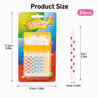 Lilin Ulang Tahun Grosir Lilin Panjang Berwarna Lilin Pelangi Polka Dot untuk Dekorasi Kue Perlengkapan Pesta Anak