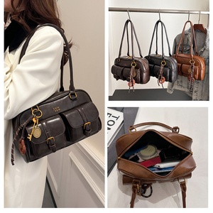 Nouveaux sacs fourre-tout vintage de créateur pour femmes 2025 – Sacs à bandoulière rétro en cuir grande capacité pour jeunes femmes et filles – Sacs à main - Product Image 4