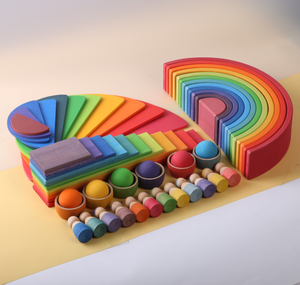 Servicio de Abastecimiento de Productos de Dropshipping en China: Bloques de Apilamiento Educativos de Madera Waldorf Grimms 2026 para Pintar y Teñir - Product Image 4