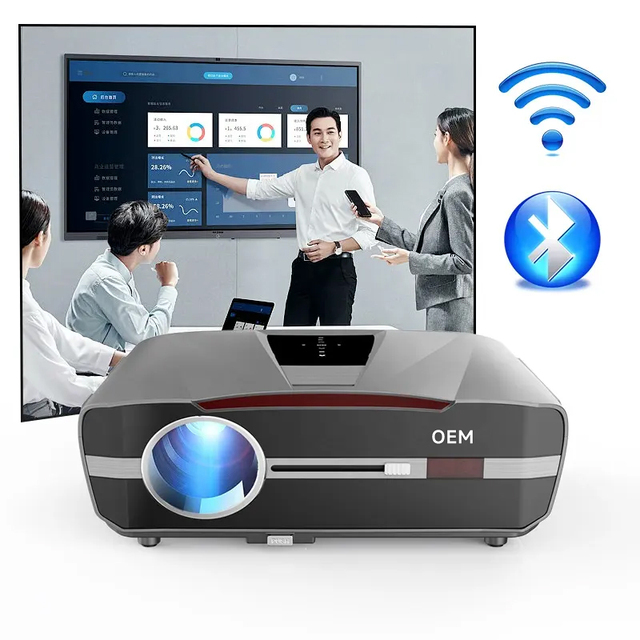 OEM/ODM 2026 New Free Shipping Smart Android Wireless 4K LED Smart Home Projector Speaker Portable 1850ANSI 7-Layer Lenses