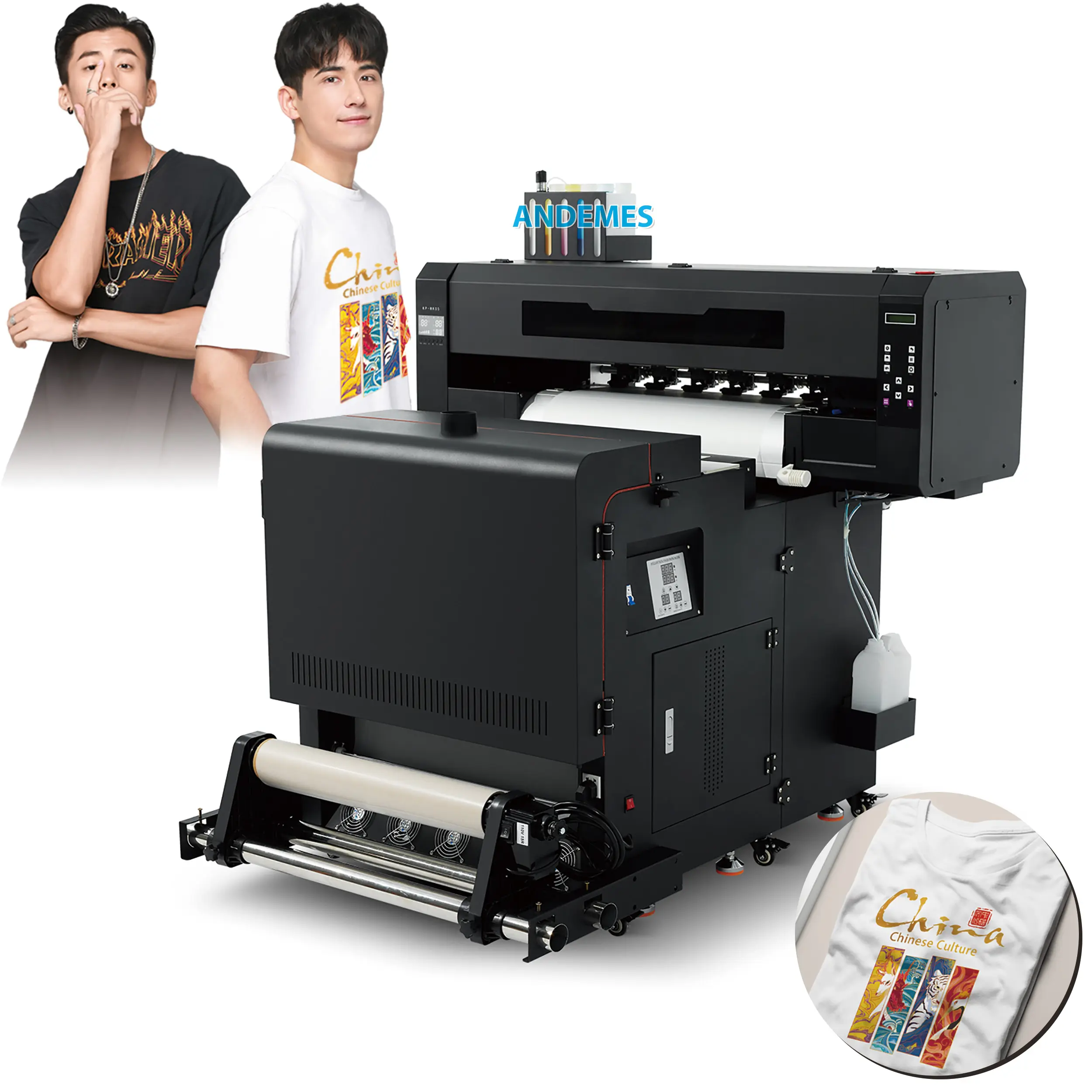 24インチオールインワンi3200転送dtfプリンターTシャツ印刷機テキスタイルファブリック印刷機衣類