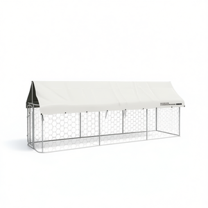 Nichoir extérieur pour chien avec toit 157,5x39,4x59,1 pouces en métal rectangulaire toutes saisons - Fournitures pour animaux de compagnie - Product Image 1