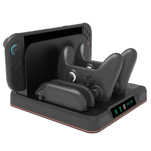 แท่นชาร์จไฟ RGB แบบมัลติฟังก์ชั่น NS2-525แท่นชาร์จแบบเร็วสำหรับ <span class=keywords><strong>Nintendo</strong></span> <span class=keywords><strong>Switch</strong></span> 2คอนโซลเกม <span class=keywords><strong>Pro</strong></span> คอนโทรลเลอร์ <span class=keywords><strong>Joy</strong></span> Con - Product Image 1