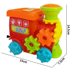 Perfect Cute Toy Car 15x7.5x14.5cm <b>Pull</b> String <b>Light</b> Up Educational Plastic Train Engine For Children - Product Image 1