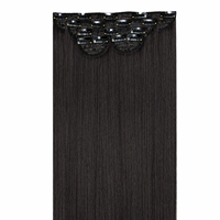 Extensions de cheveux Remy européens à clips, 5 pièces, super double drawn, lisses, brun doux