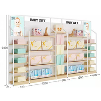 Présentoir en bois pour magasin de bébé pour couches biberons sucettes avec porte-étiquettes