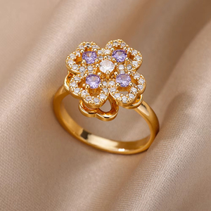 G4177 Wholesale Sun Shape Rotatable <strong>Rings</strong> Flower <strong>Spinner</strong> <strong>Ring</strong> Spinning Rotating Adjustable Fidget <strong>Ring</strong> <strong>Spinner</strong> for Anxiety - Product Image 4