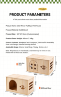 Nichoir pour chat en bois massif multicouche Dongma, détachable, avec caractéristiques amovibles et lavables, utilisable toute l'année