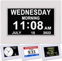 7 pouces électronique numérique jour horloge jour Date Station météo rappel de médecine grande police réveil pour les personnes âgées salon utilisation