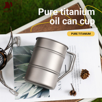 Mug en titane à paroi simple de 450 ml avec logo personnalisé, gobelet incassable en titane avec poignée, tasse à café avec poignée