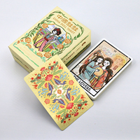 Impression de jeux de tarot personnalisés, boîte en papier avec coins arrondis, papier artistique, cartes de tarot personnalisées avec guide illustré