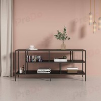 Table console moderne en acier avec hauteur réglable et montage facile pour le rangement dans le salon