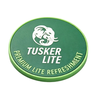 Cadeaux promotionnels personnalisés avec logo, objets publicitaires ronds, supports marketing, sous-verres en PVC, couleur et taille personnalisées
