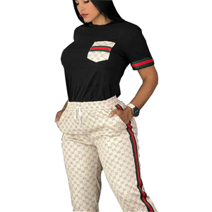 CY9081 Black Brand Ambassador tute da Jogging firmate <span class=keywords><strong>pantaloni</strong></span> da corsa senza cuciture Luxe set Casual a due pezzi per <span class=keywords><strong>donna</strong></span> - Product Image 3