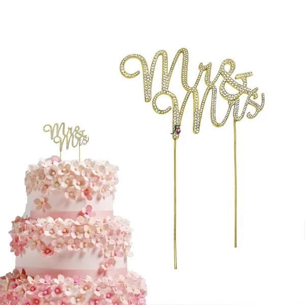 Wholesale Mr And Mrs Rhinestone Wedding Cake Topper Mr Mrs Cake topper Wedding Cake Decoration Party Favor