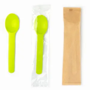 Bio Disposable Cornstarch Dessert Spoon Environment Friendly PSM Yogurt Pudding Spoon For Party