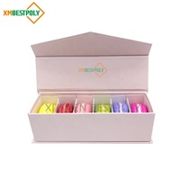 Boîte en carton rigide de luxe personnalisée à 6 compartiments pour macarons, avec couvercle à fermeture magnétique, pour emballage de desserts, biscuits, cadeaux