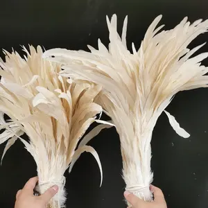 卸売漂白白中国カクテル30-45cm白オンドリ羽頭飾りカーニバル衣装装飾用
